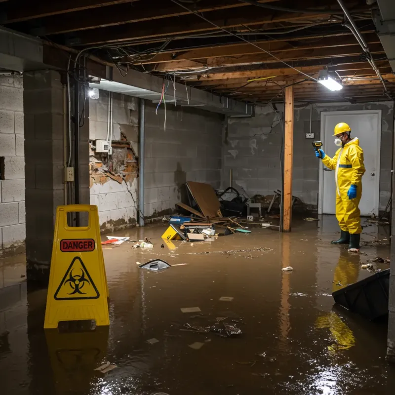 Flooded Basement Electrical Hazard in Steuben County, IN Property